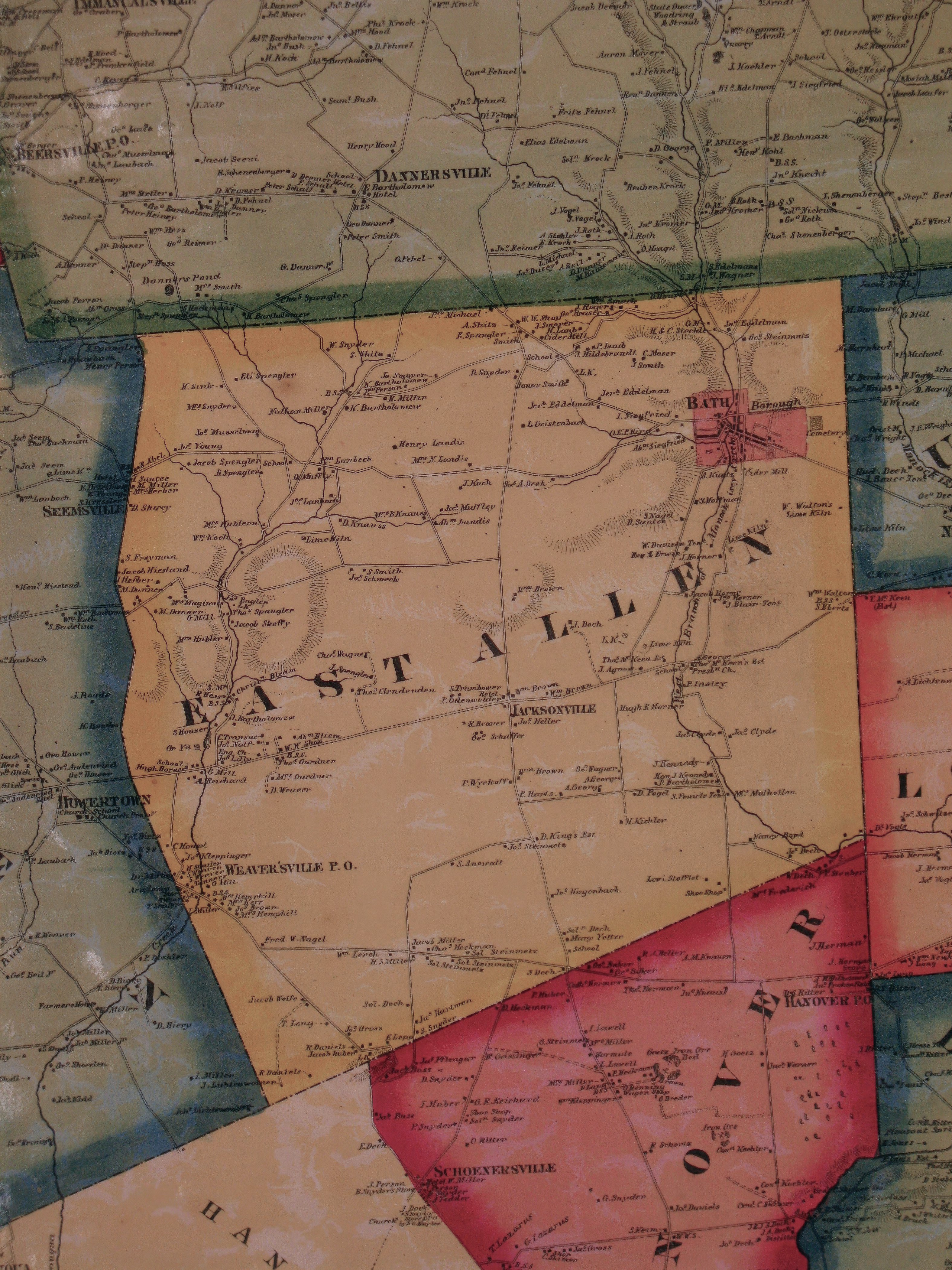 1860 East Allen Township Map